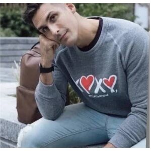 PELOTON XOXO Cody Rigsby Grey Crewneck Sweatshirt Size M
